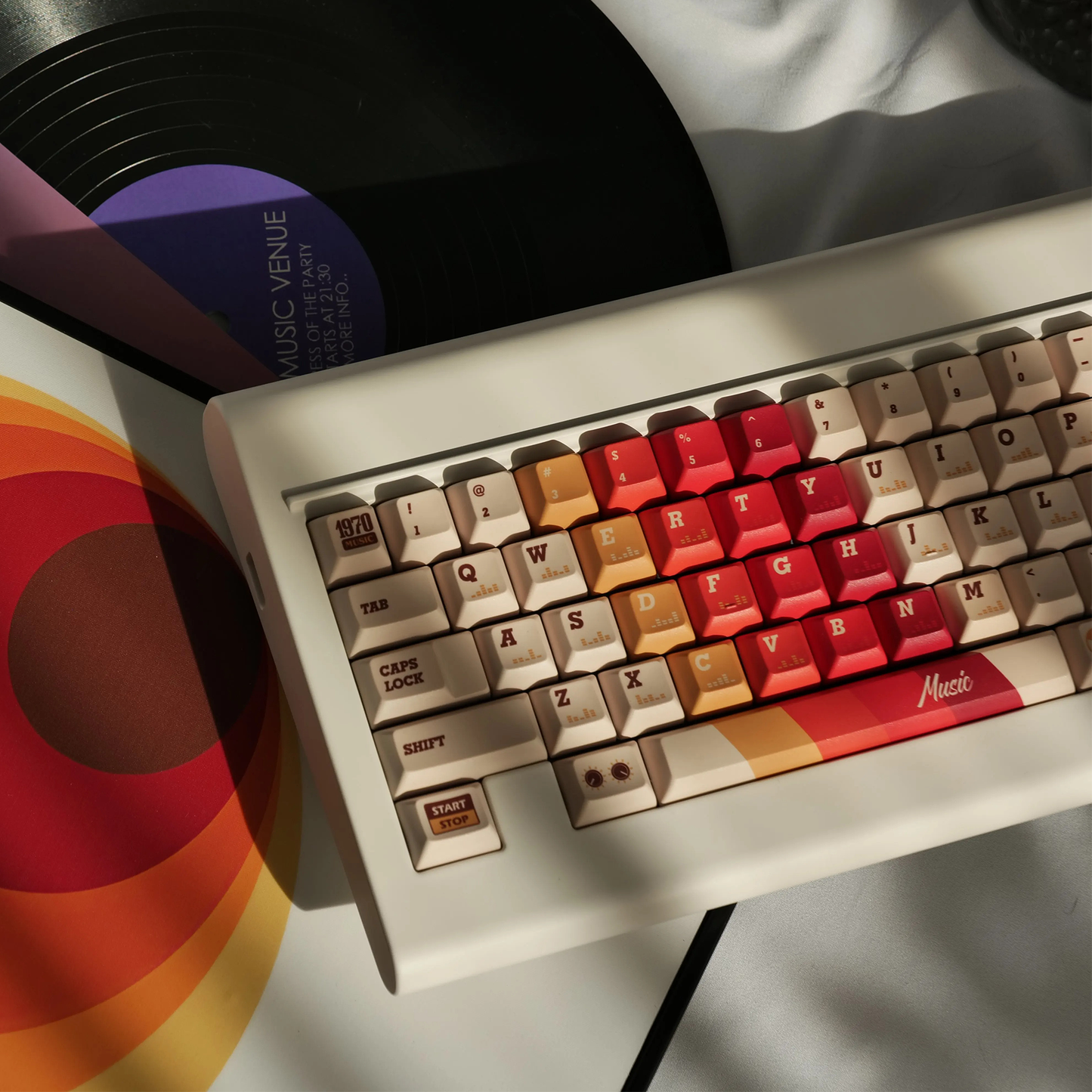 Retro Music Records Keycap Set