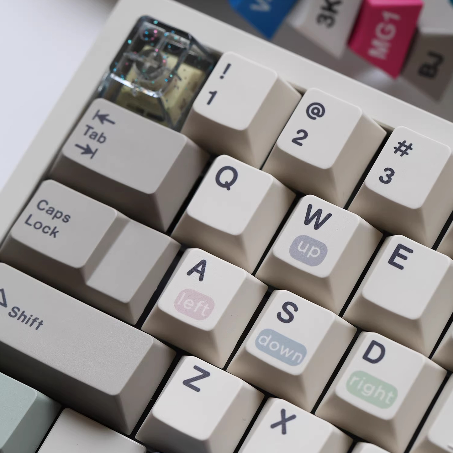 Retro Transparent Glitter Keycap Set