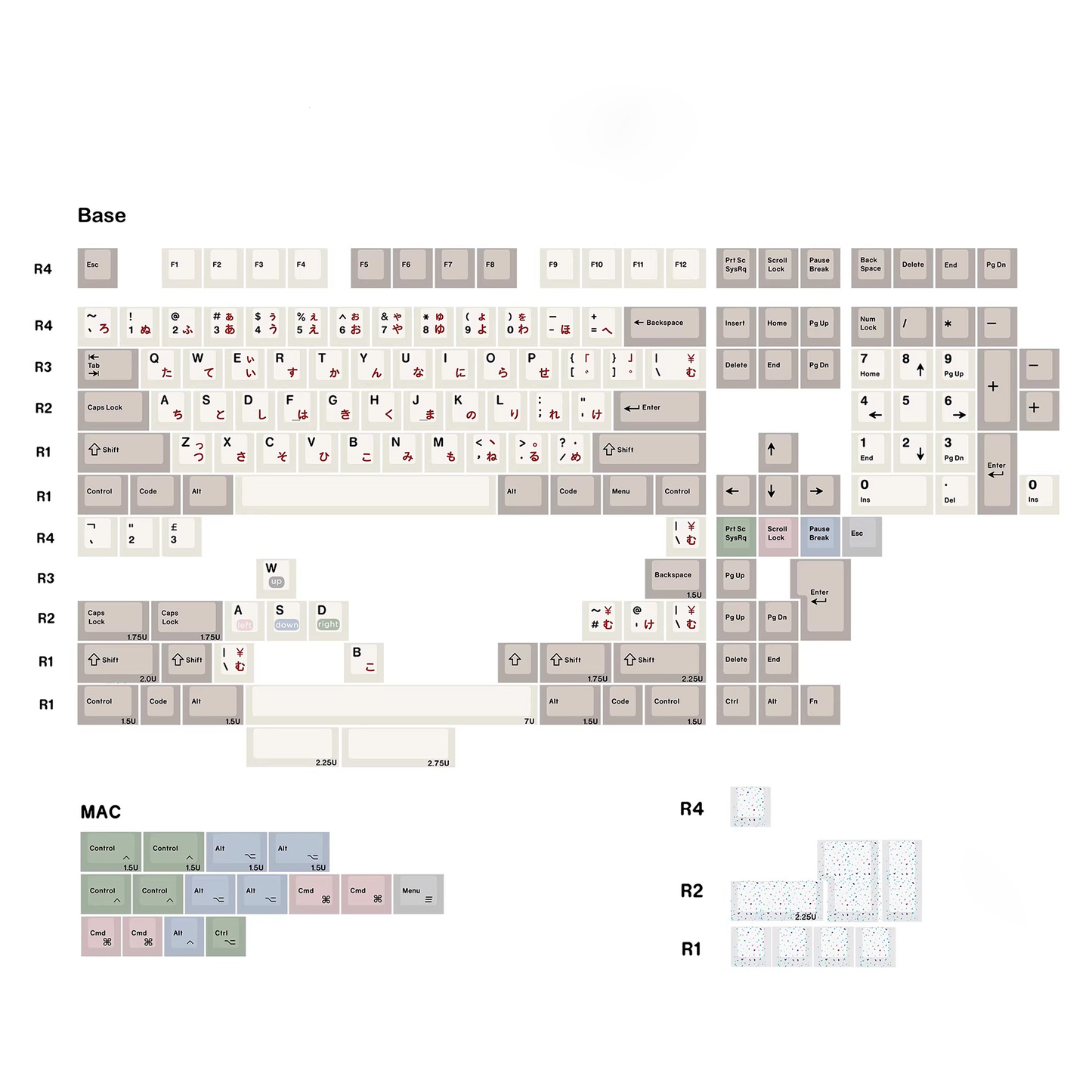 Retro Transparent Glitter Keycap Set