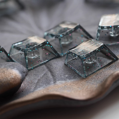 Retro Transparent Glitter Keycap Set