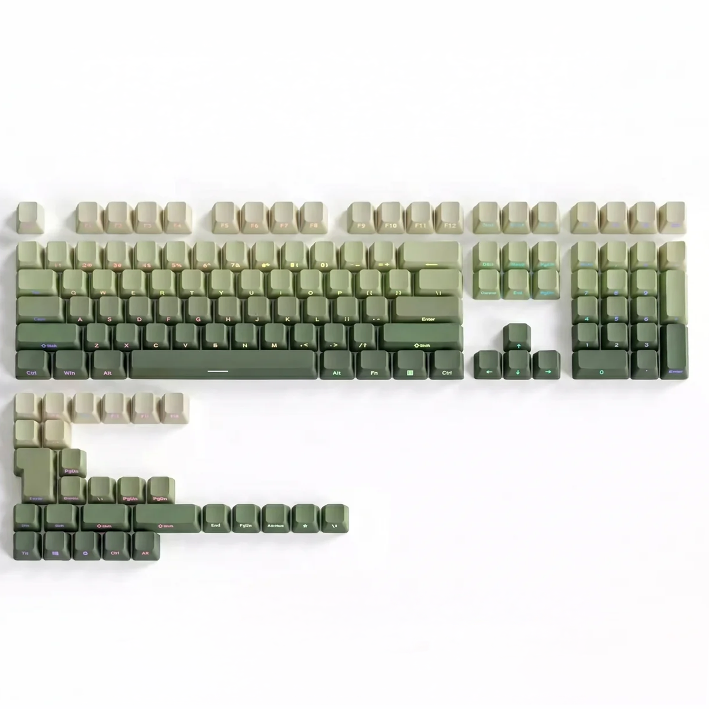 Serene Sage Side Print Gradient Keycap Set