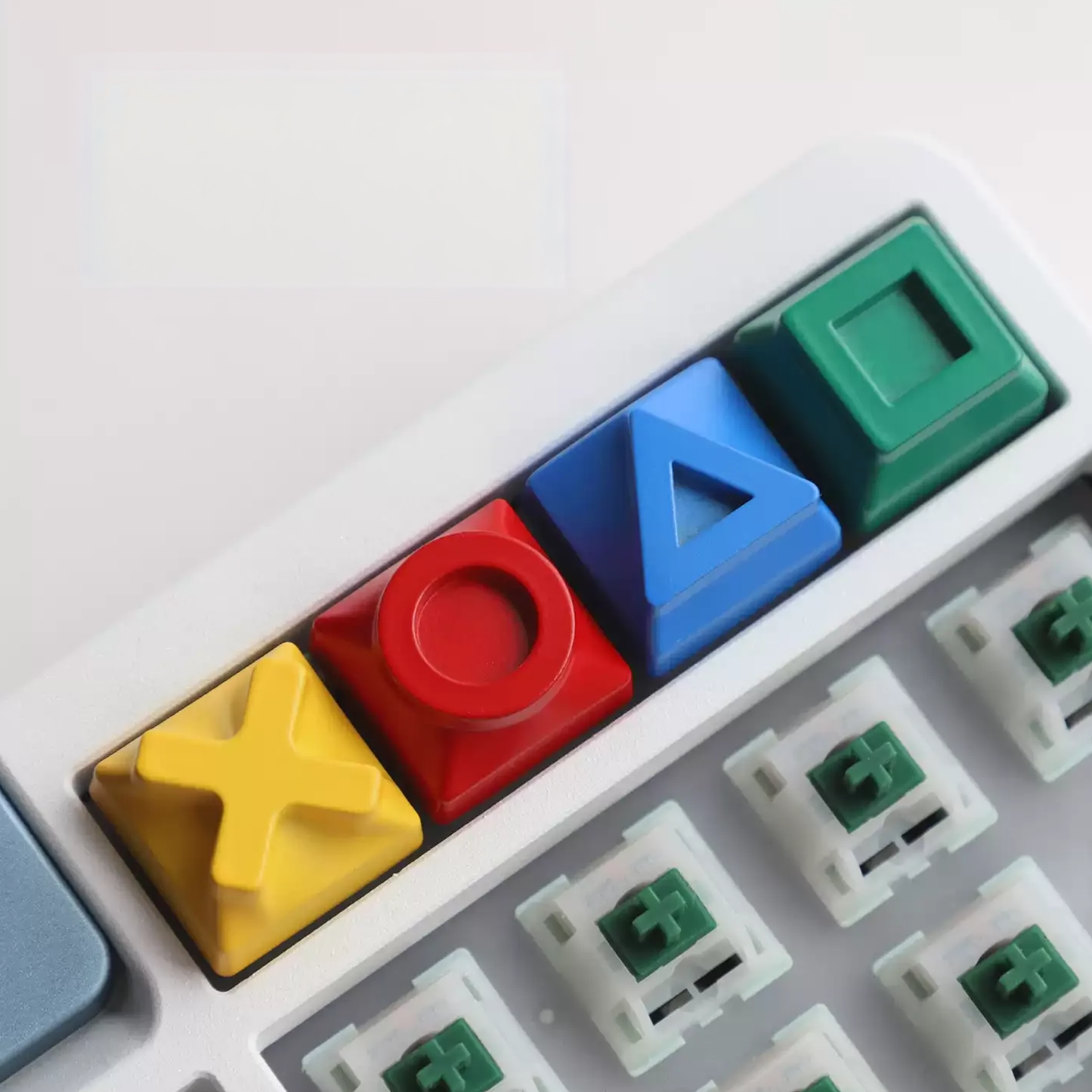 Square Circle Triangle Cross Game Controller Set of 4 Keycaps