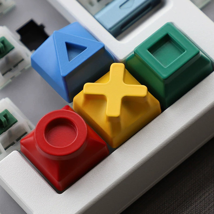 Square Circle Triangle Cross Game Controller Set of 4 Keycaps