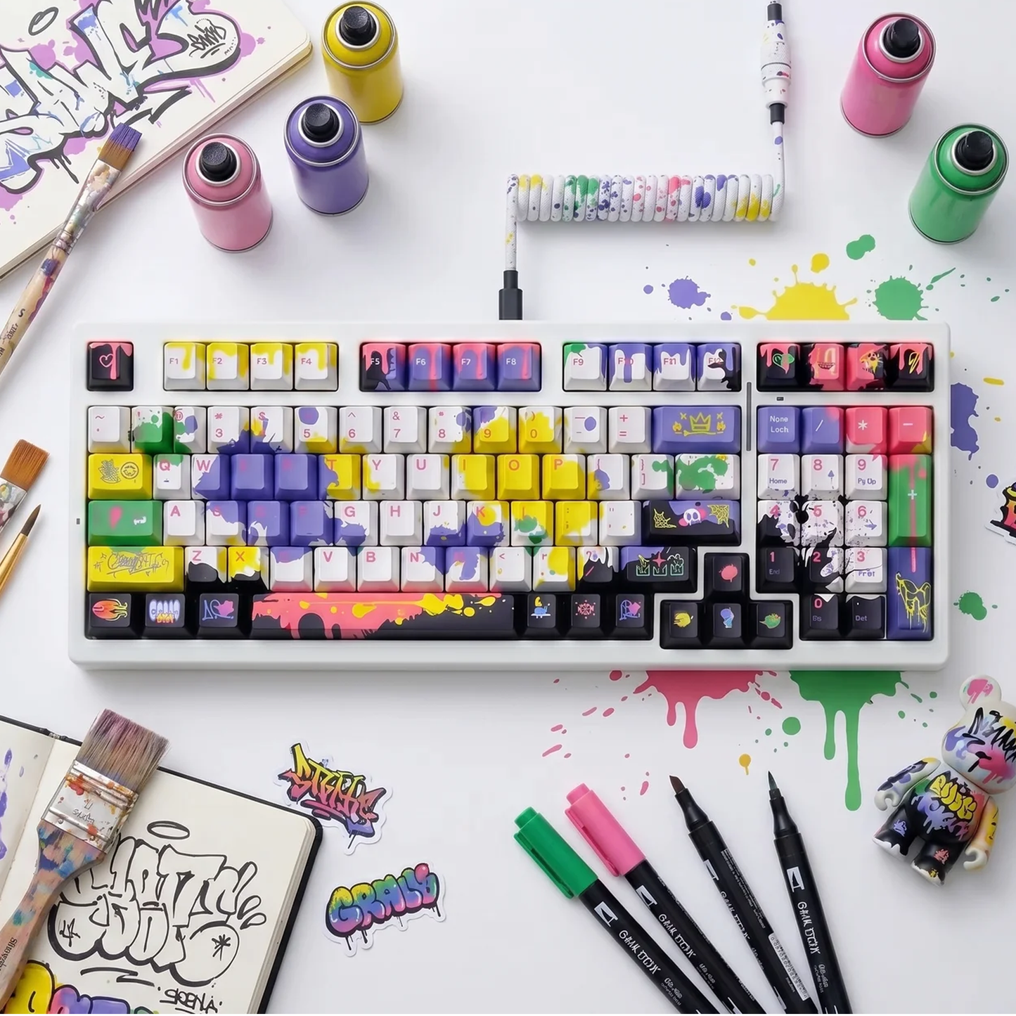 Splatter Graffiti Keycap Set