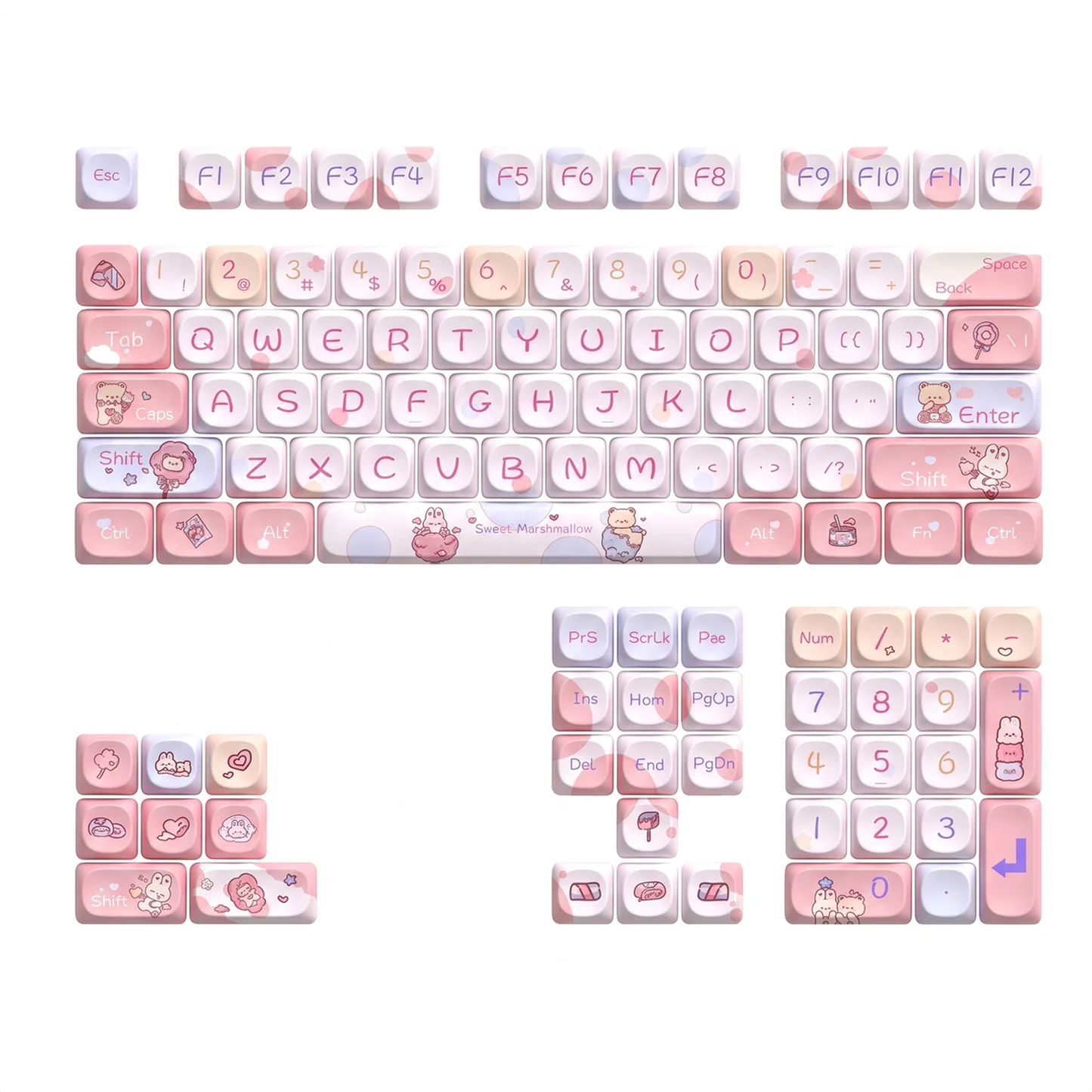 Sweet Marshmallow Keycap Set