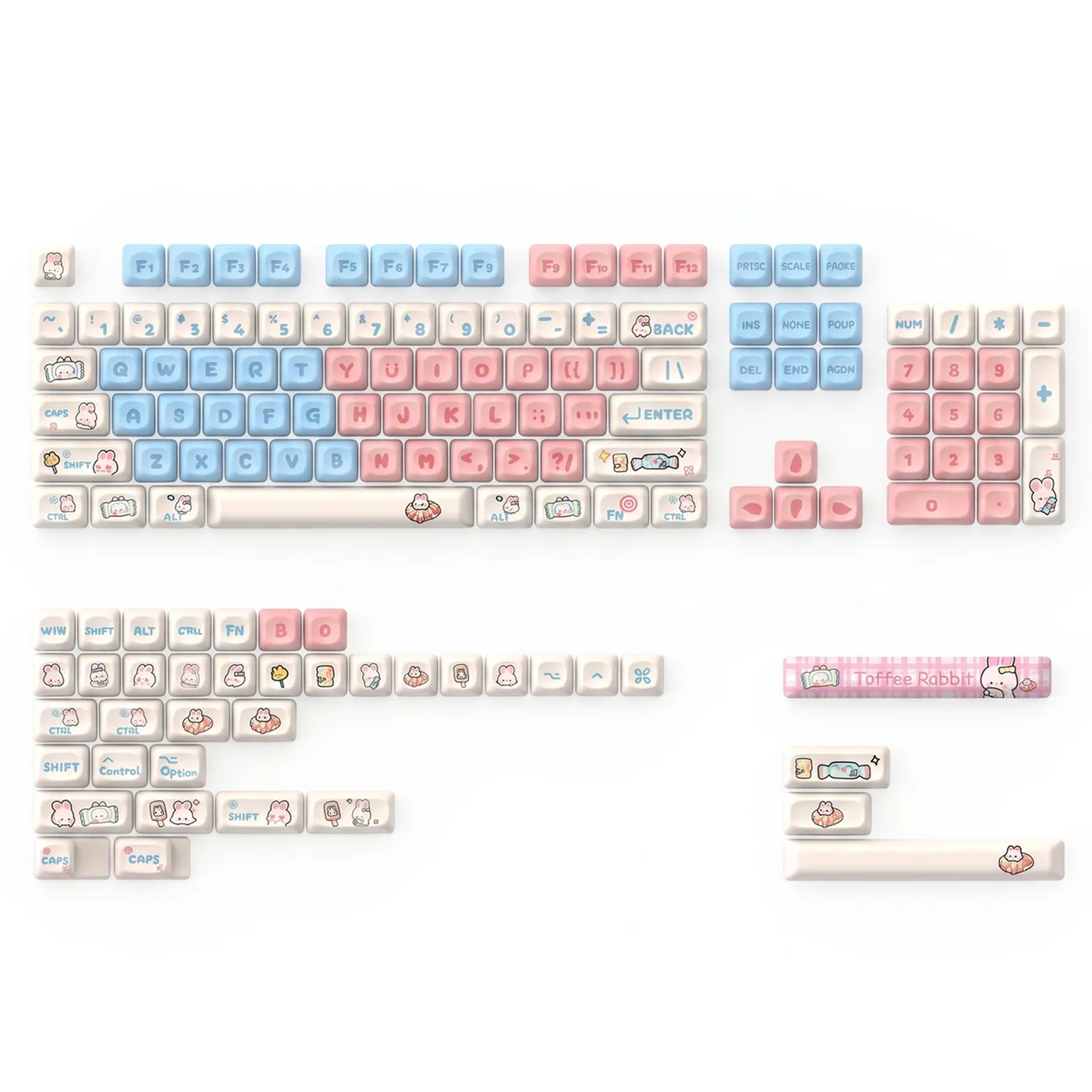 Sweet Toffee Rabbit Keycap Set