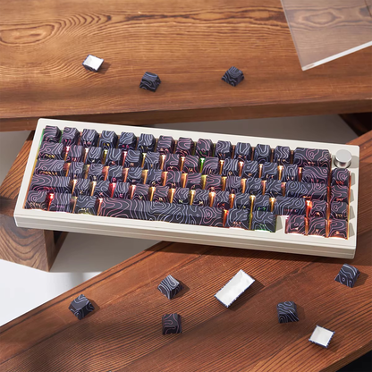 Topography Lines Keycap Set (Noir Swirls)