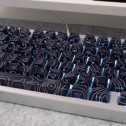 Topography Lines Keycap Set (Noir)