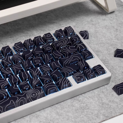 Topography Lines Keycap Set (Noir)
