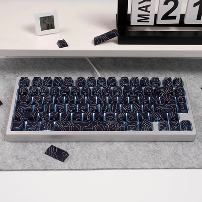 Topography Lines Keycap Set (Noir)