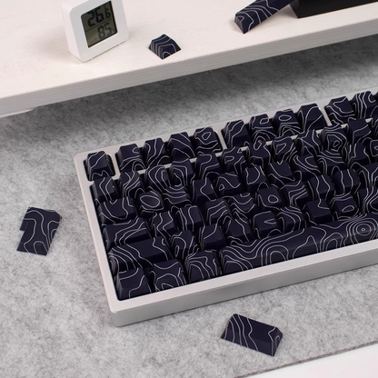 Topography Lines Keycap Set (Noir)
