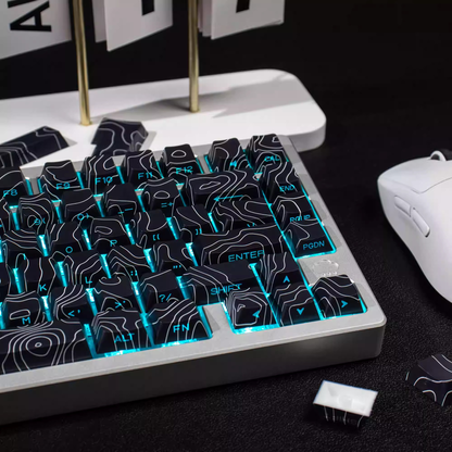 Topography Lines Keycap Set (Noir)