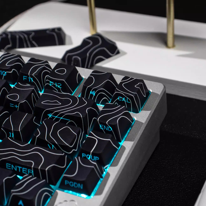 Topography Lines Keycap Set (Noir)
