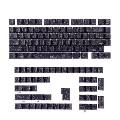 Topography Lines Keycap Set (Noir)