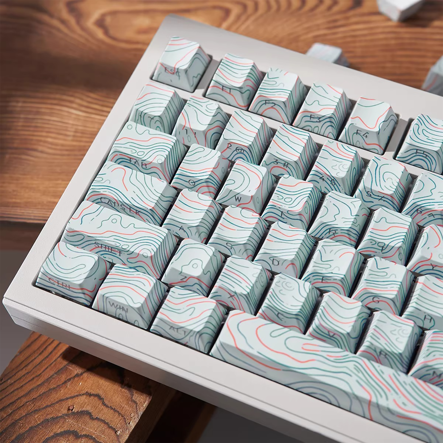 Topography Lines Keycap Set (Snow Swirls)
