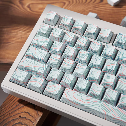 Topography Lines Keycap Set (Snow Swirls)