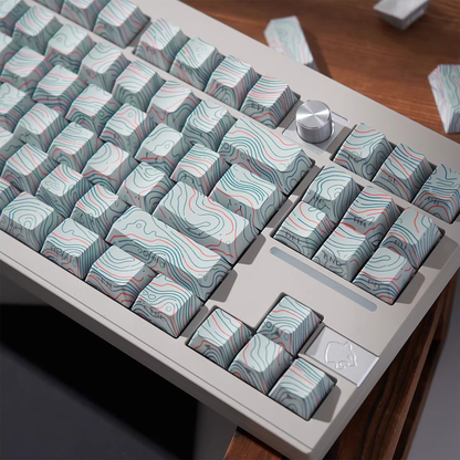 Topography Lines Keycap Set (Snow Swirls)