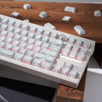 Topography Lines Keycap Set (Snow Swirls)