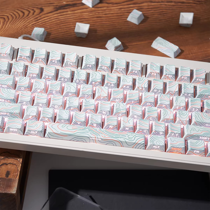 Topography Lines Keycap Set (Snow Swirls)