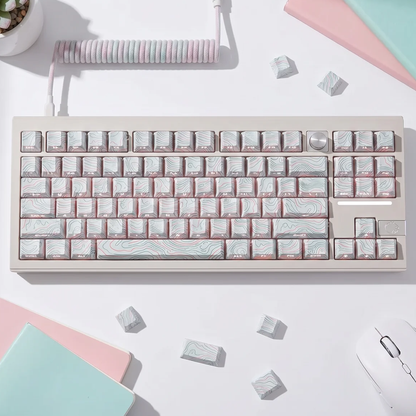 Topography Lines Keycap Set (Snow Swirls)