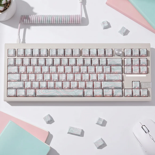 Topography Lines Keycap Set (Snow Swirls)