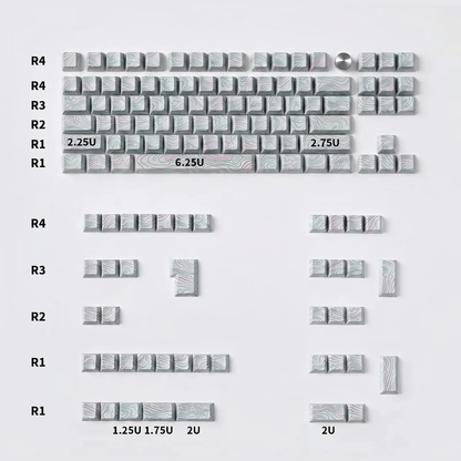 Topography Lines Keycap Set (Snow Swirls)
