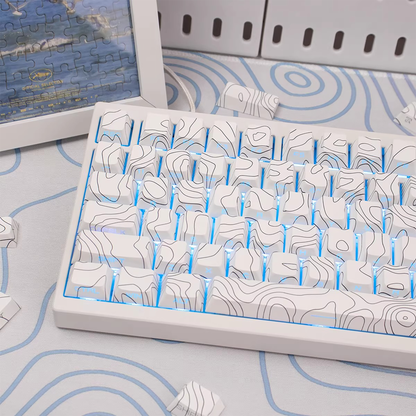 Topography Lines Keycap Set (White)