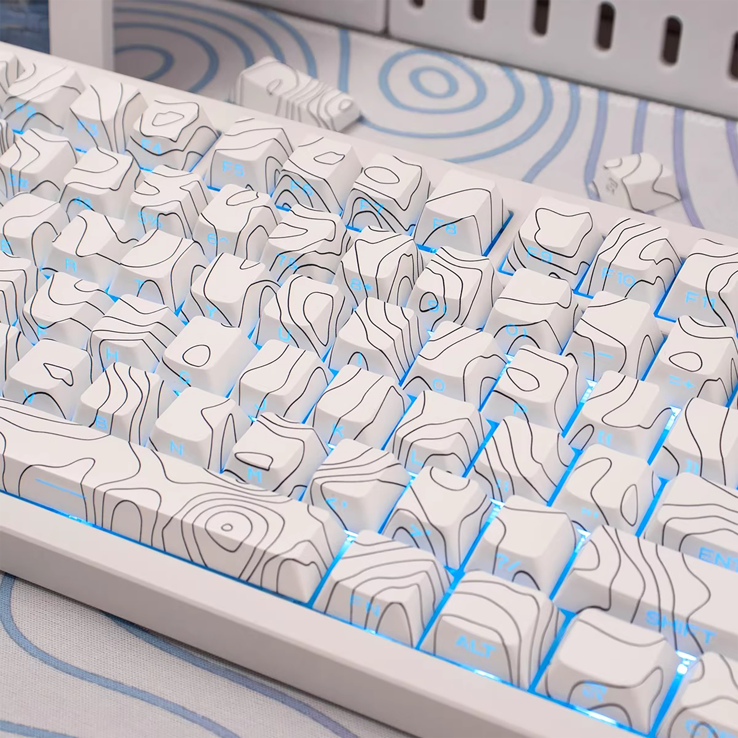 Topography Lines Keycap Set (White)