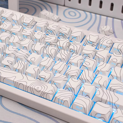 Topography Lines Keycap Set (White)