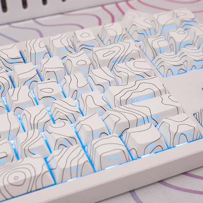 Topography Lines Keycap Set (White)