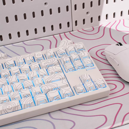 Topography Lines Keycap Set (White)