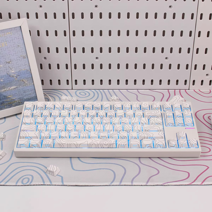 Topography Lines Keycap Set (White)