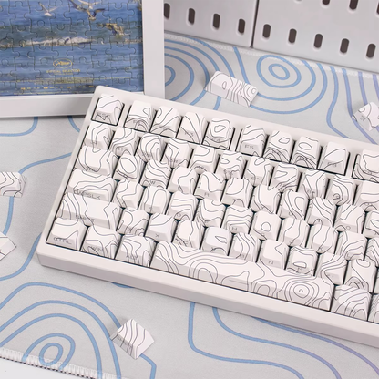 Topography Lines Keycap Set (White)