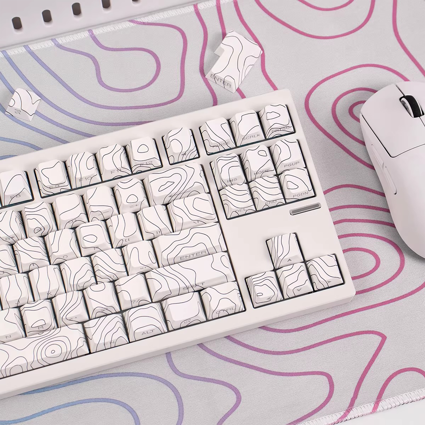Topography Lines Keycap Set (White)