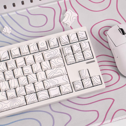 Topography Lines Keycap Set (White)