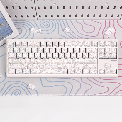 Topography Lines Keycap Set (White)
