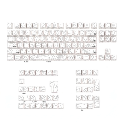 Topography Lines Keycap Set (White)