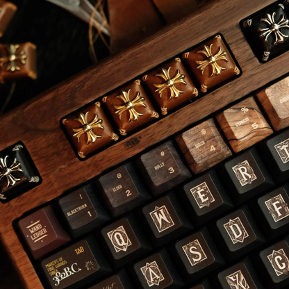 Vintage Leather Motif Artisan Keycaps