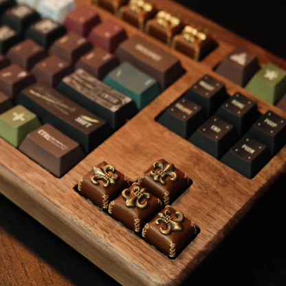 Vintage Leather Motif Artisan Keycaps