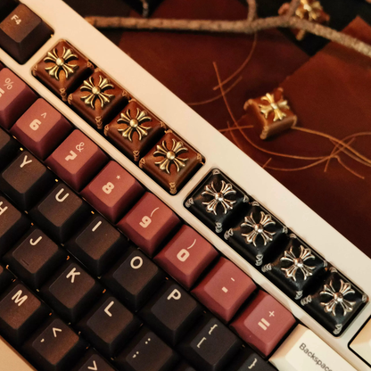 Vintage Leather Motif Artisan Keycaps