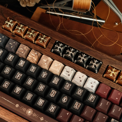 Vintage Leather Motif Artisan Keycaps