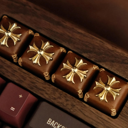 Vintage Leather Motif Artisan Keycaps