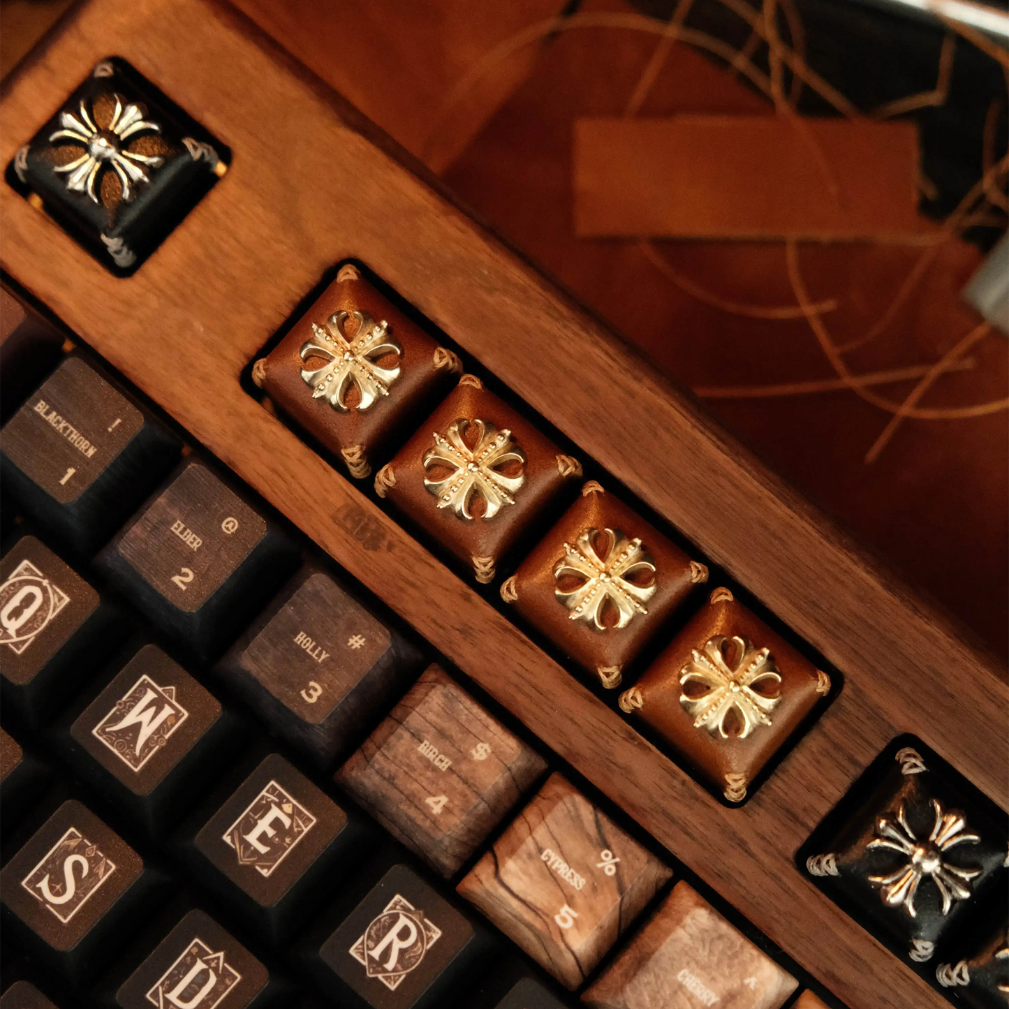 Vintage Leather Motif Artisan Keycaps