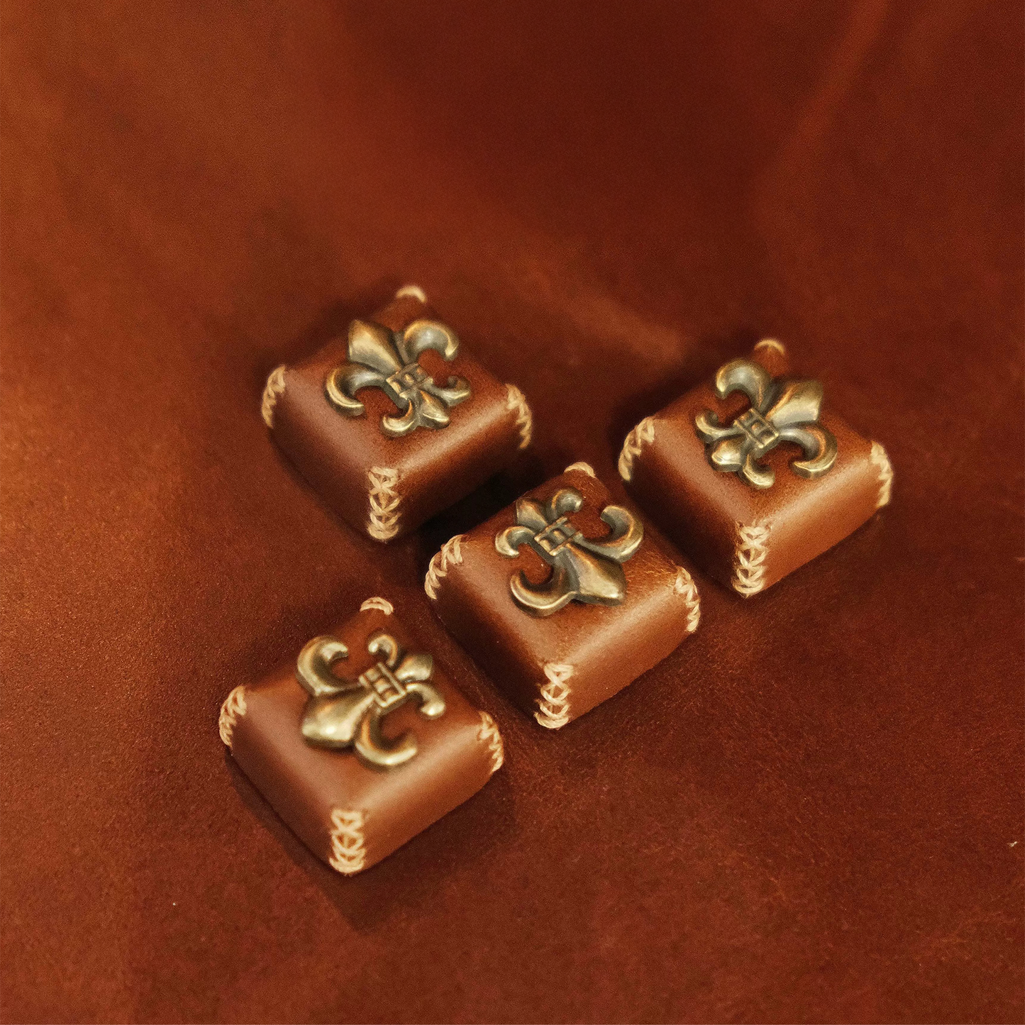 Vintage Leather Motif Artisan Keycaps