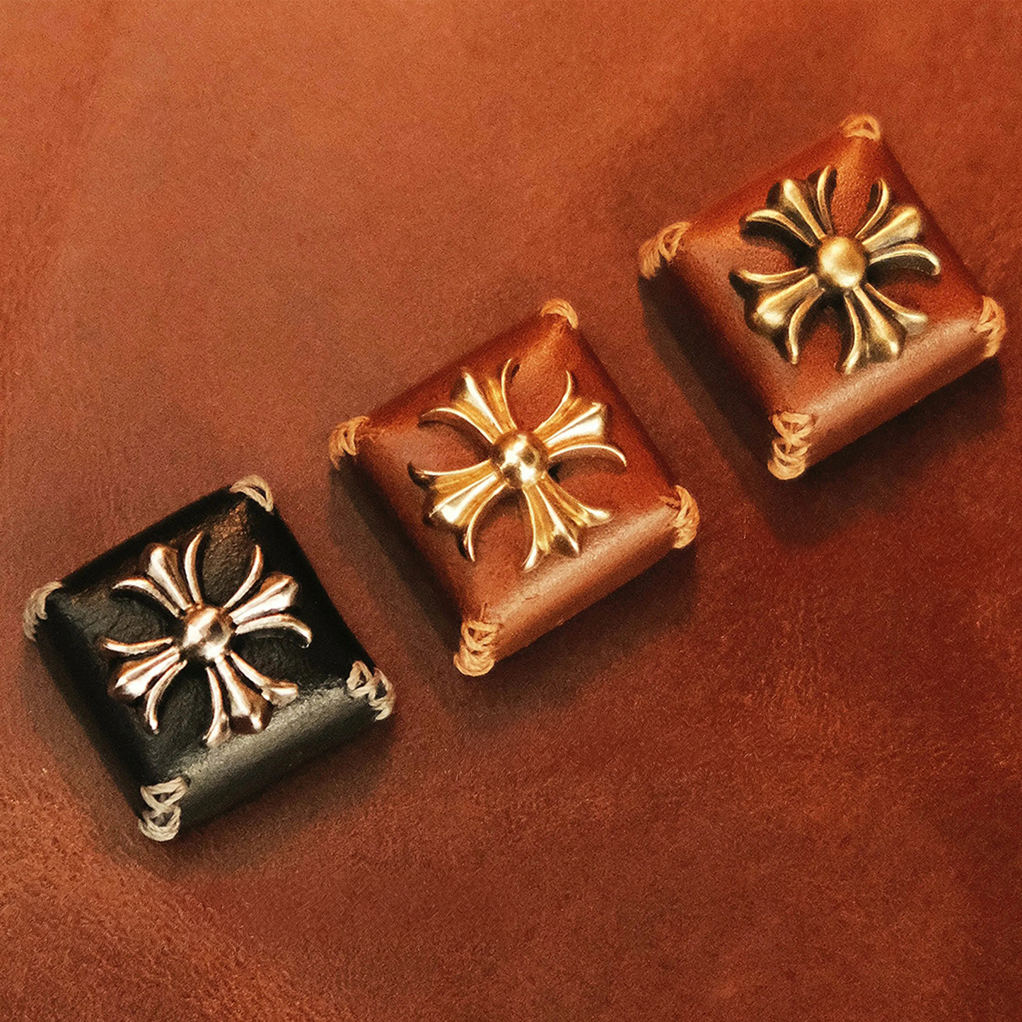 Vintage Leather Motif Artisan Keycaps