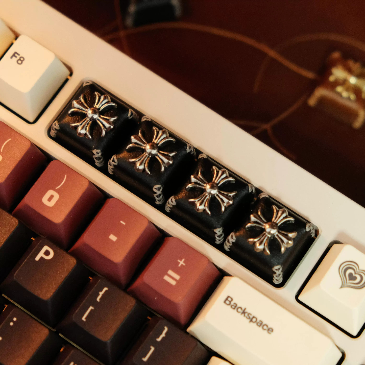 Vintage Leather Motif Artisan Keycaps